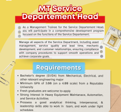 Management Trainee - Service Department Head